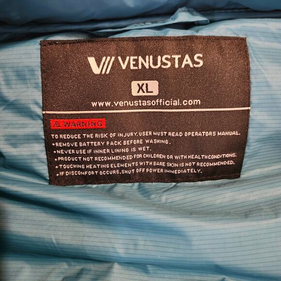 Venustas Heated Jacket NEW With Dual Control Button 7.4V For Unisex, U9001 Blue - Picture 9 of 16